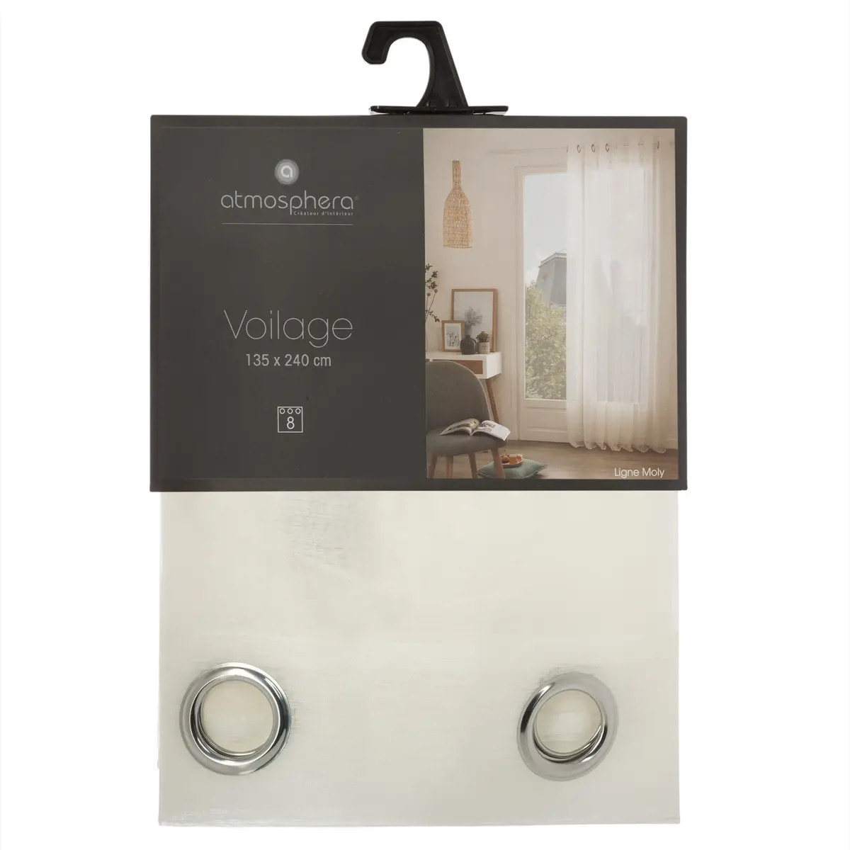 Voilage "Moly" blanc ivoire 135x240cm