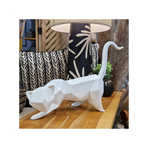 Statuette chat style cubique en résine H29cm - KITTY