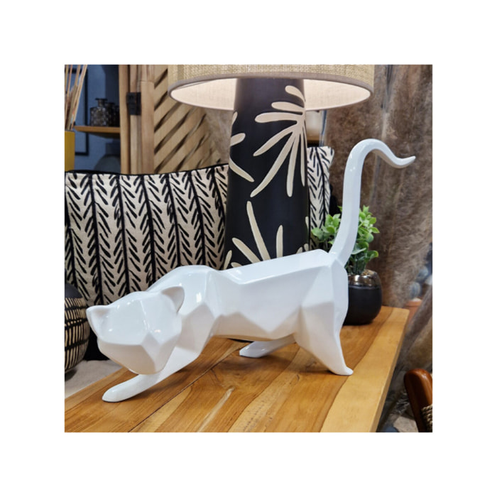 Statuette chat style cubique en résine H29cm - KITTY