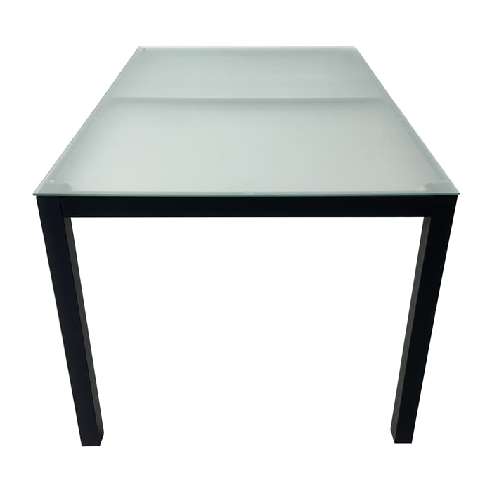 Mesa jardín fija TORREVIEJA rect alum gris antracita-cristal translúc