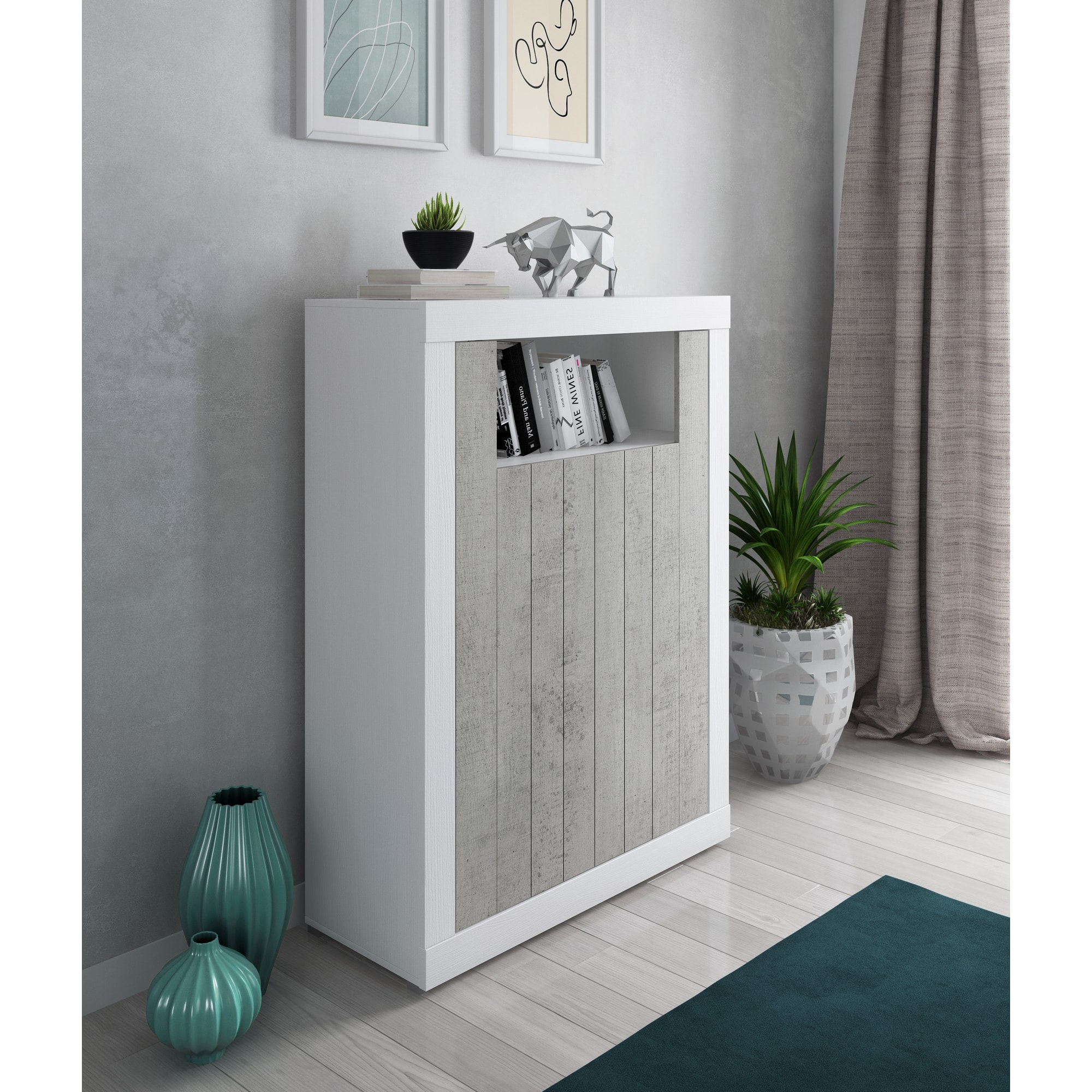 Tomasucci Armoire haute CLARKE CEMENT Multicolore