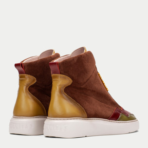 Botin sport Oceania Cuero mostaza oliva 3,5 cm