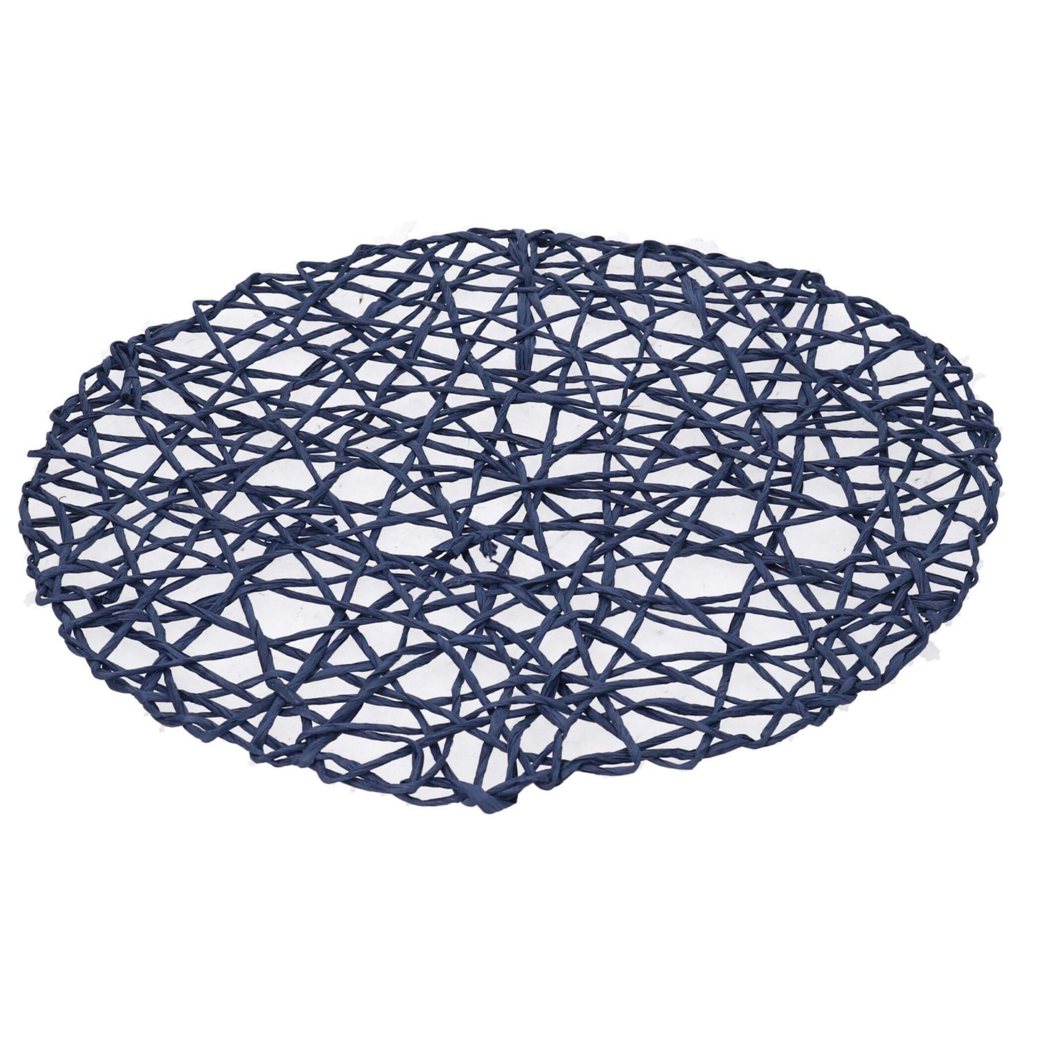 Tovaglietta in carta blu tondo cm ø38