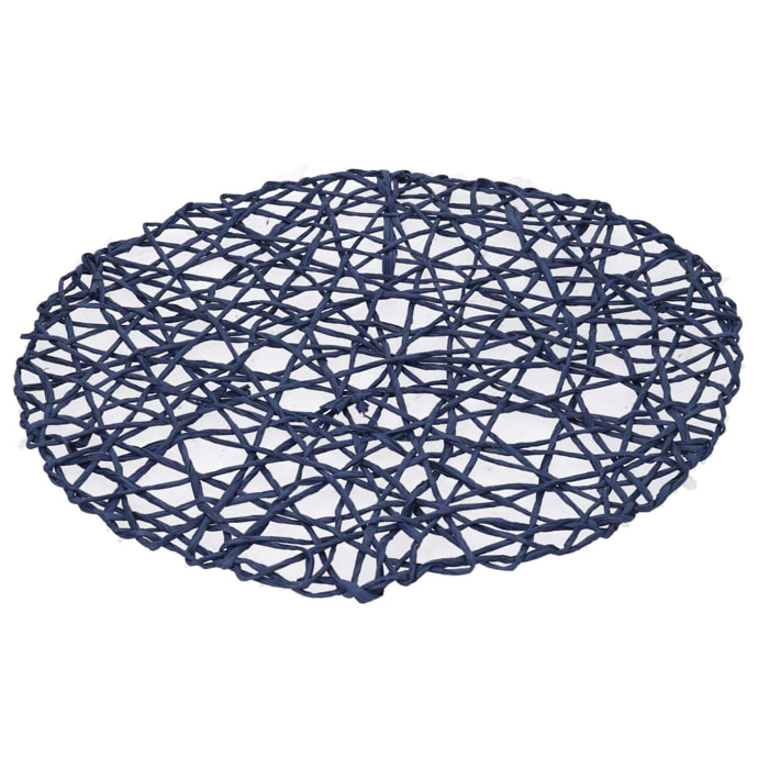 Tovaglietta in carta blu tondo cm ø38