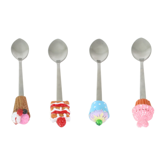 Set de 4 cuillères à glaces fantaisie, GELATERIA