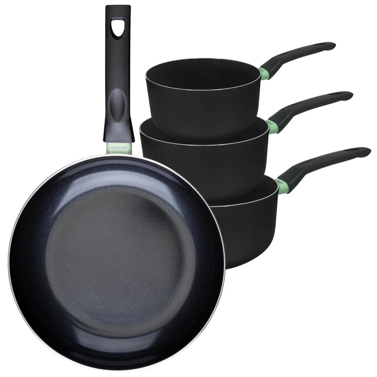 Ensemble de 1 poêle de 30 cm et 3 casseroles 16, 18 et 20 cm Fackelmann Brandao