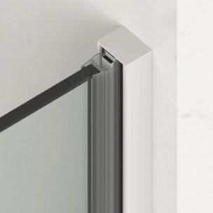 X-MOTION Porte de douche 110x200cm Coulissante, anticalcaire avec profilé blanc (SATBWIXM110NIKAB)