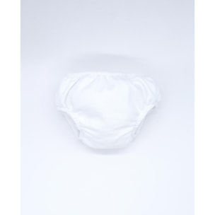 Cubrepañal de pique blanco. Elastico en la cintura y en las piernas.