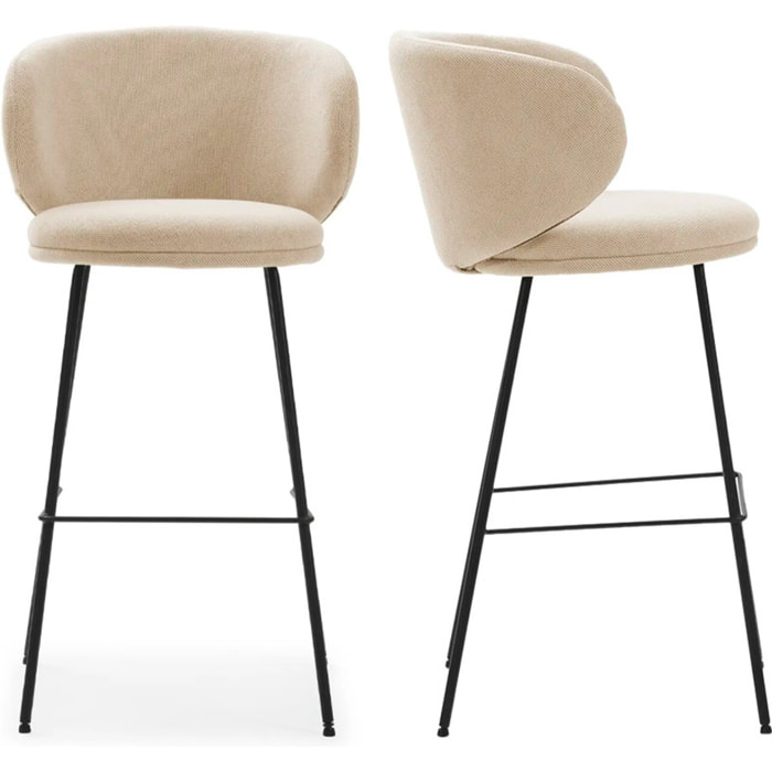 Lot de 2 tabourets en tissu - COCOON