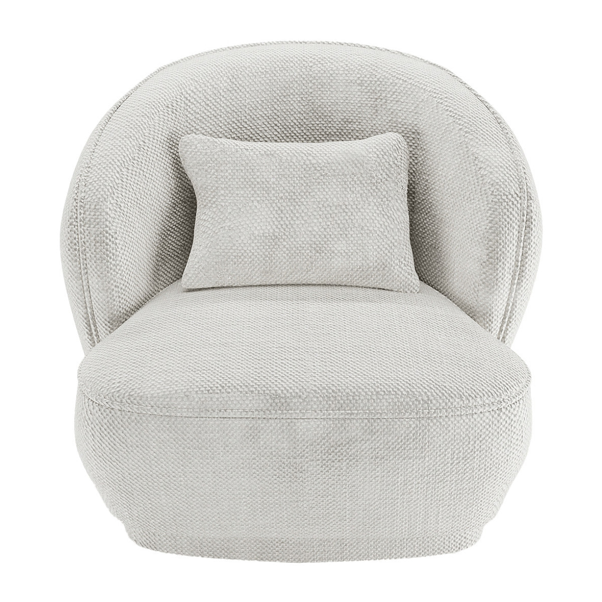 Fauteuil design tissu chenille blanc