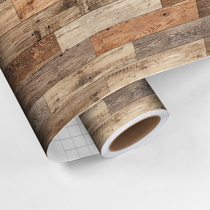 Revêtement sticker sol - PARQUET BOIS DU COLORADO - Rouleau adhésif Protection Anti-dérapant