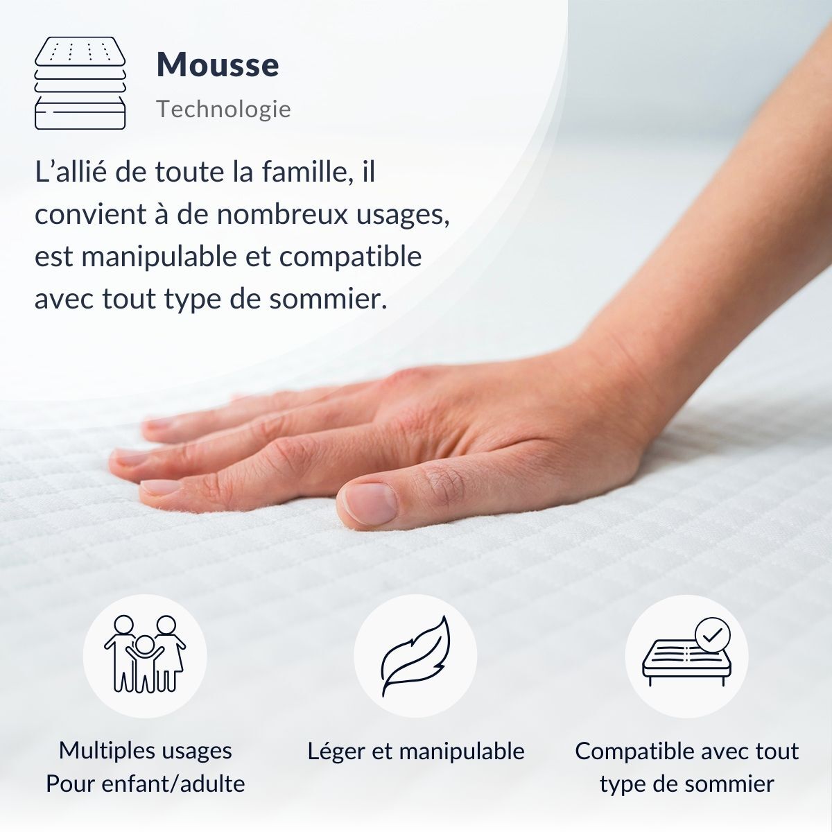 Matelas Symphonie 2.0, Soutien Ferme, 24 cm, Latex & Mémoire de forme, extrait d’Aleo Vera