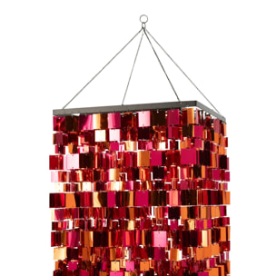 J-Line abat-jour sequin carré - PET - rose/orange