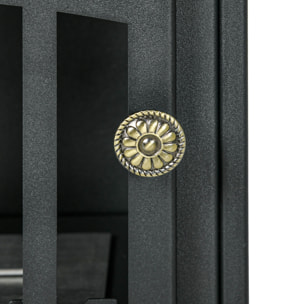 Chimenea de Bioetanol Estufa de Bioetanol de Pie con Tanque de 1,2 L Apagallamas de Acero Inoxidable Tiempo de Combustión 3H para Interiores 20-25 m² 45x28x54 cm Negro