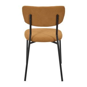 Lot de 4 Chaises - HOME DECO FACTORY - Jules - Côtelees - Jaunes