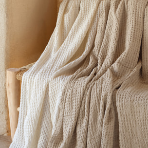 Plaid en coton gaufré - Lin