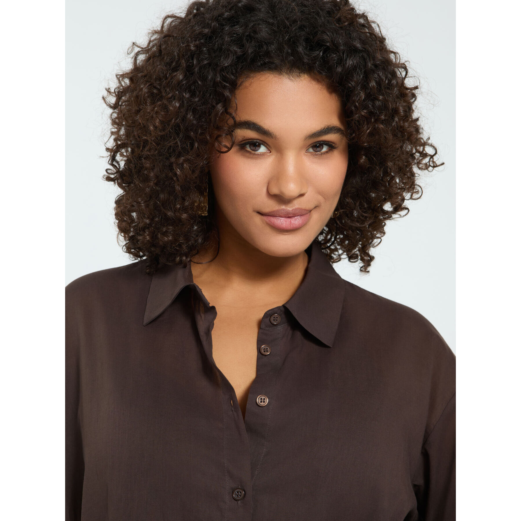 Fiorella Rubino - Camicia lunga in cotone - Marrone