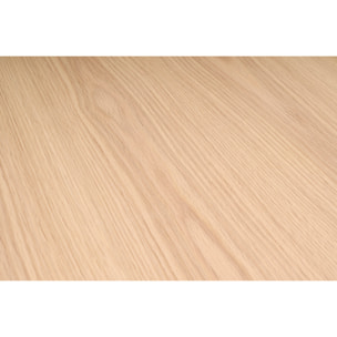 Bureau modulable design blanc brillant et bois clair frêne L160-235 cm NEW MAX