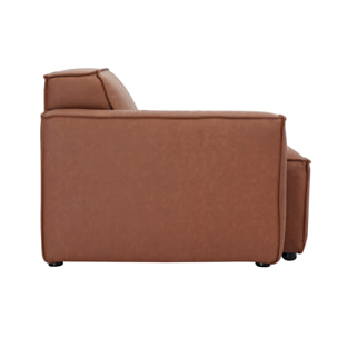Module d'angle gauche pour canapé en cuir marron SPLIT