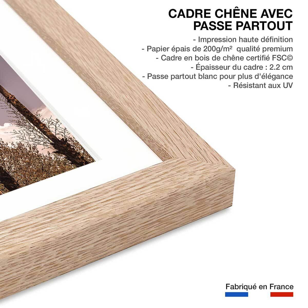 Affiche los angeles beverly hills Affiche + cadre en bois - Chêne