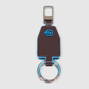 Piquadro Portachiavi divisibile in pelle con moschettone