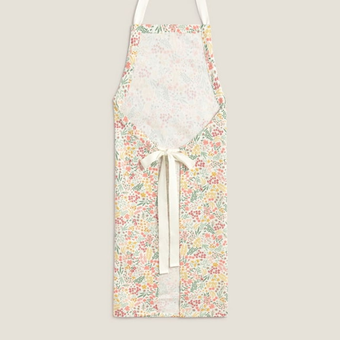 Delantal de algodón estampado floral Clau color rosa 100% Algodón