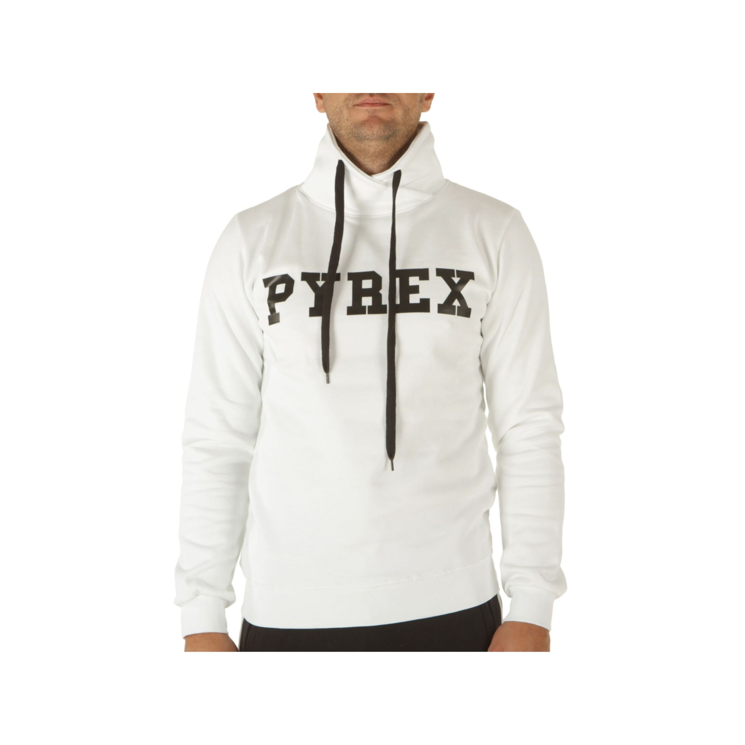 Felpe Pyrex Maglia Uomo In Felpa Con Collo Intrecciato Bianco Bianco