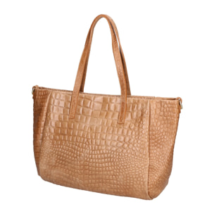 Borsa a spalla da donna - Modello Lorella - Vera pelle croco - 37.0 x 23.0 x 10.0 cm