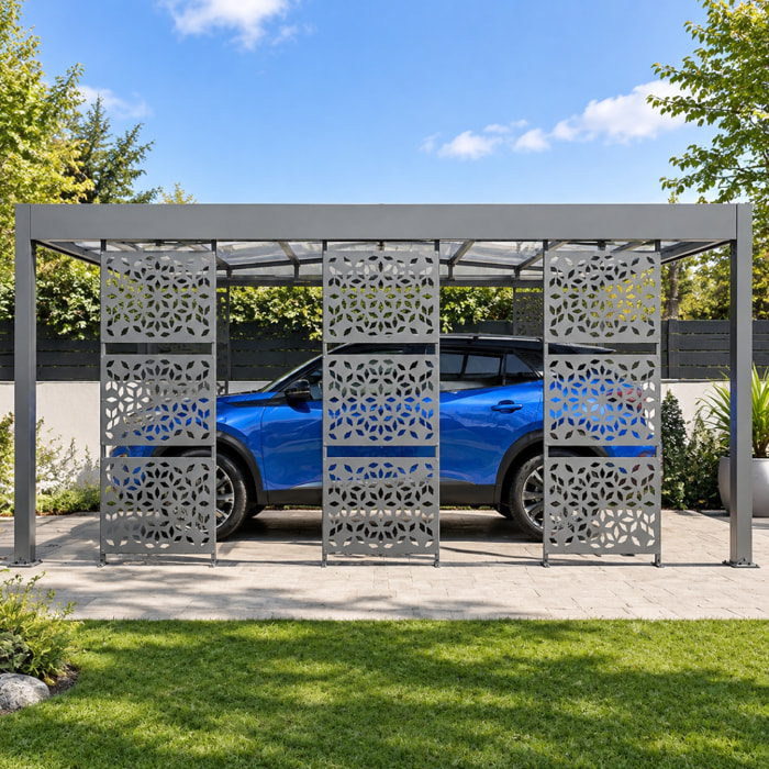 Carport aluminium Trigano - LIBECCIO + 3 claustras - 16 m²