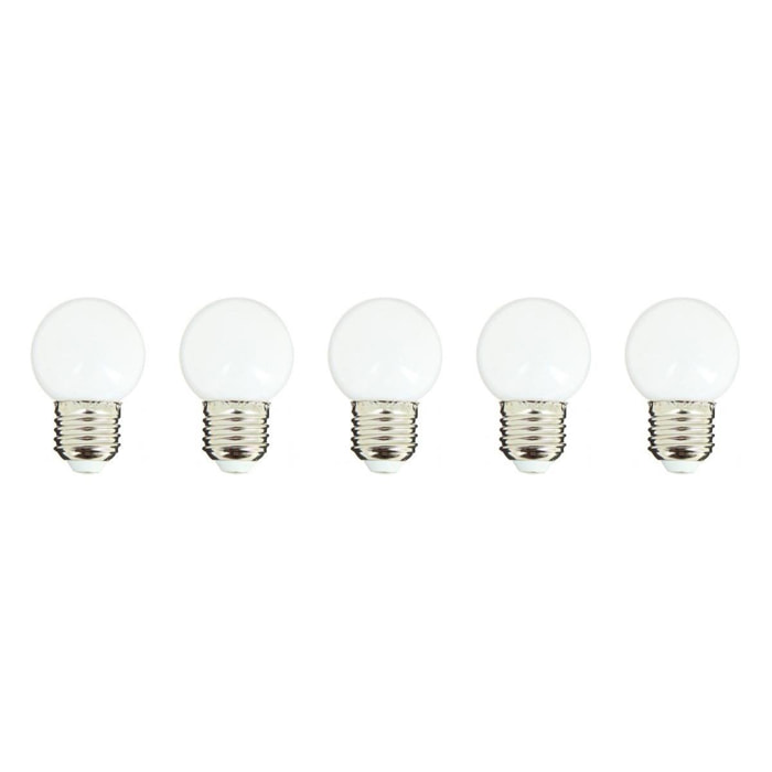 Lot de 5 ampoules compatible guirlande PARTY BULB WHITE E27