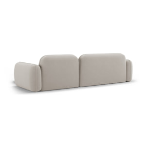 Canapé d'angle droit modulable "Lucien" 4 places en velours beige clair