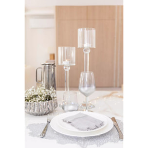 Lot de 6 DESSOUS D'ASSIETTE ARBRE ARGENT