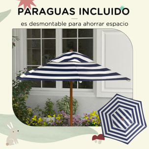 Mesa de Picnic para Niños de Madera Mesa y 2 Bancos Infantiles con Sombrilla y Arenero para Jardín Patio 89x80,5x142,5 cm Teca