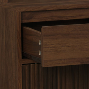 Buffet décor bois 4 portes 3 tiroirs 110 cm LINEAR