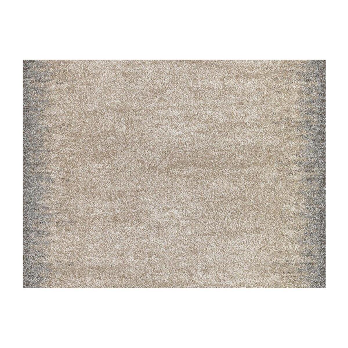 tapis salle à manger 200x290 tissé marron rectangle motif faux uni UNILEGANT