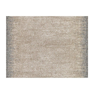 tapis salle à manger 200x290 tissé marron rectangle motif faux uni UNILEGANT