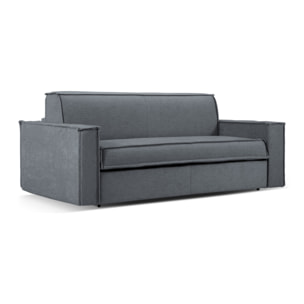 Canapé convertible "Olympe" 4 places en tissu structurel graphite