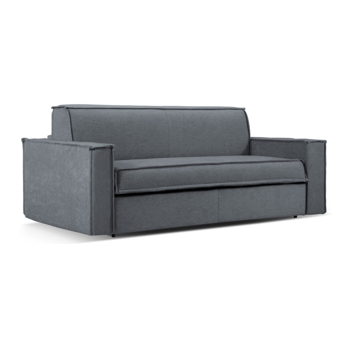 Canapé convertible "Olympe" 4 places en tissu structurel graphite