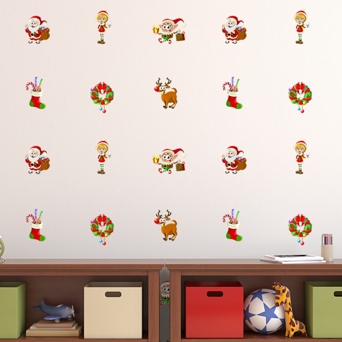 Sticker Noël les surprises de Noël - Autocollants stickers adhésifs noël - décoration fêtes