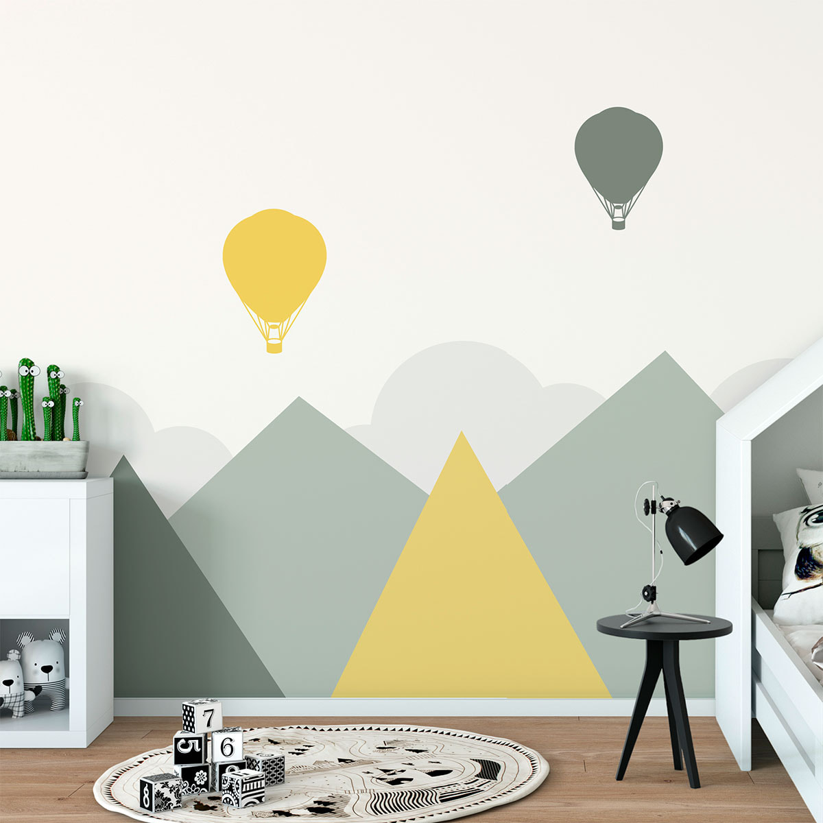 Stickers muraux enfants - Décoration chambre bébé - Autocollant Sticker mural géant enfant montagnes scandinaves NUUK