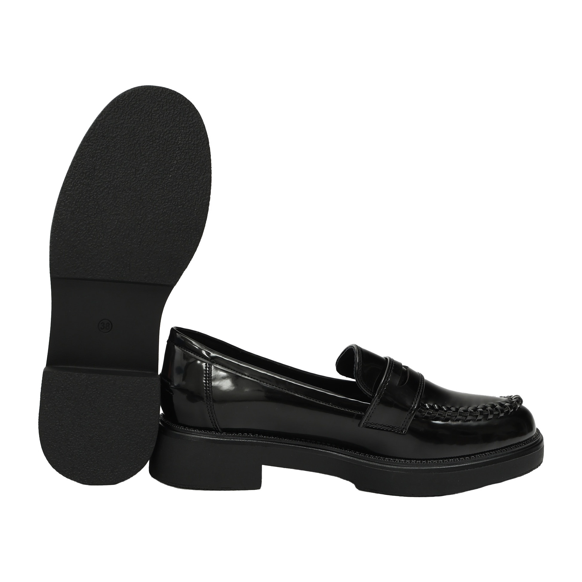 Mocassini con intreccio- tacco 4,5 cm