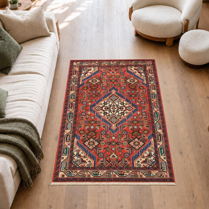 Tapis d'orient au motif oriental, noué main en laine, ELUF