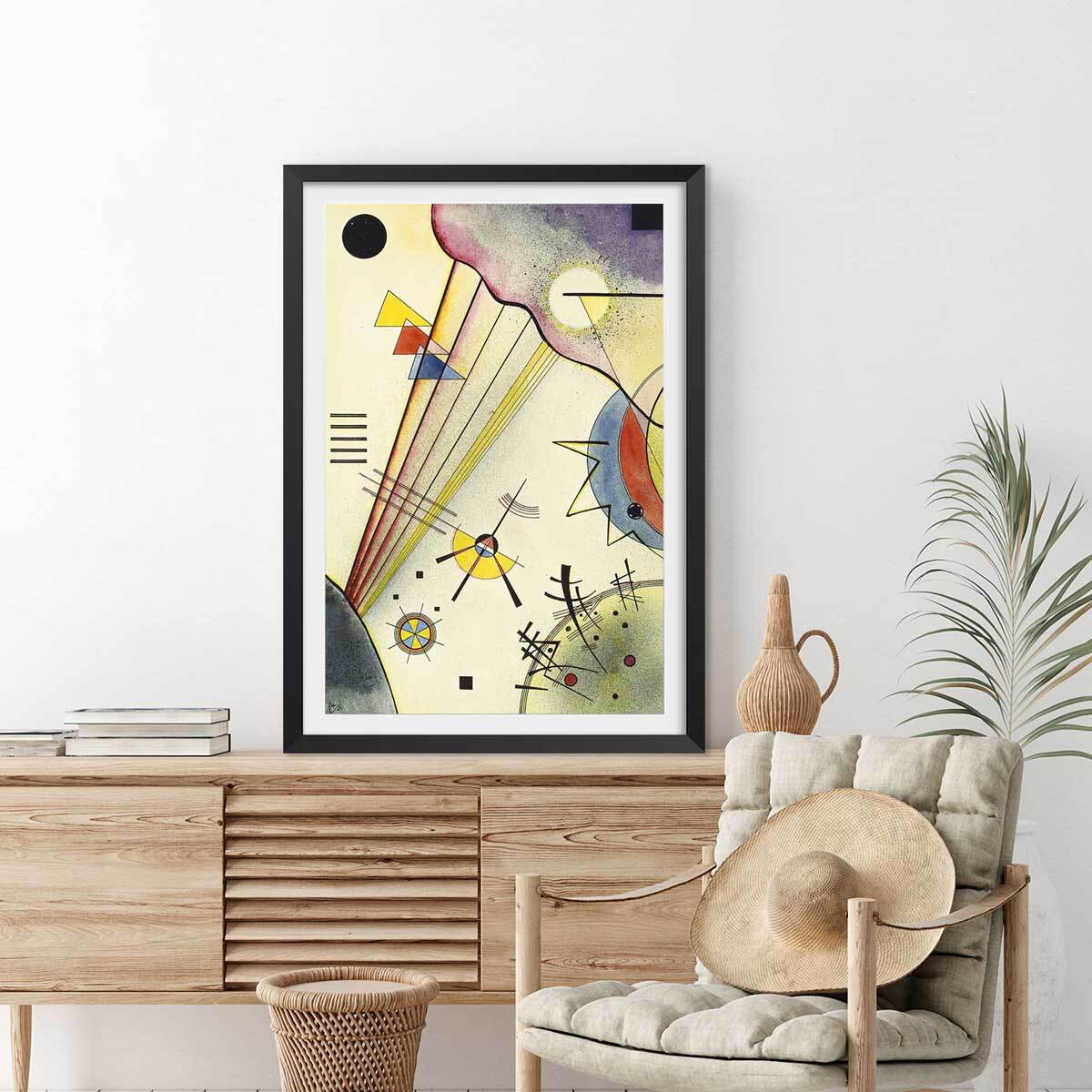 Affiche Clear Connection par Wassily Kandinsky Affiche + cadre en bois - Noir