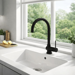 Robinet cuisine rabattable Masterline noir mat