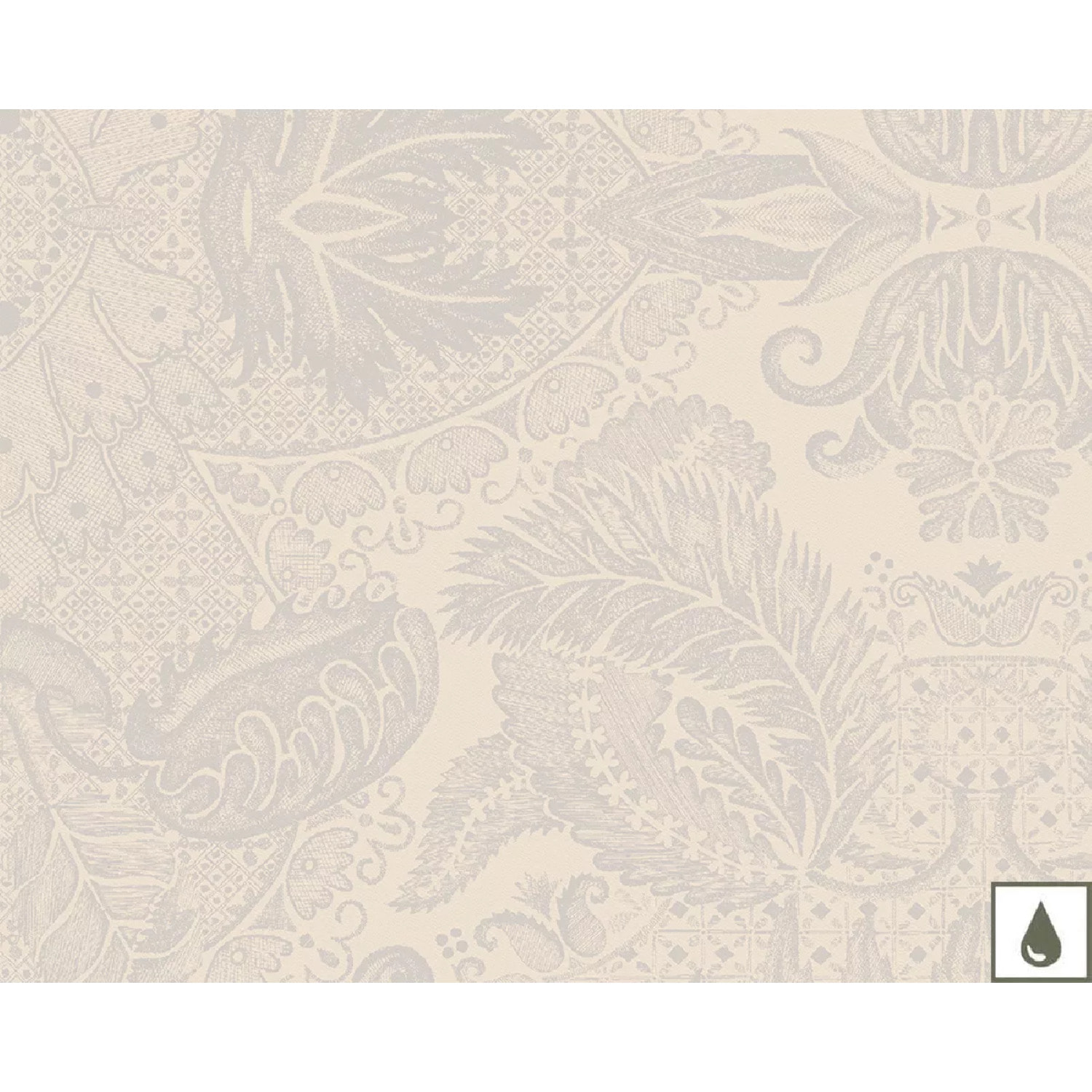 Set pur coton enduit motif jacquard Mille isaphire parchemin