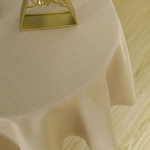 Nappe ronde infroissable et anti-tâches - Beige