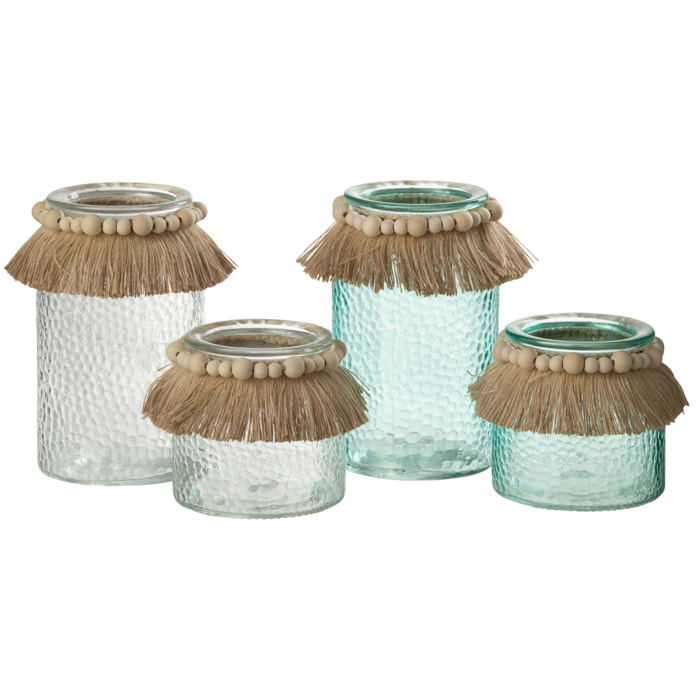 J-Line photophore Perles - verre - bleu - large