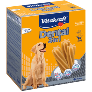 16 x 7 Friandises pour Chien Taille M (+10kg) - Dental 3 en 1 - Vitakraft