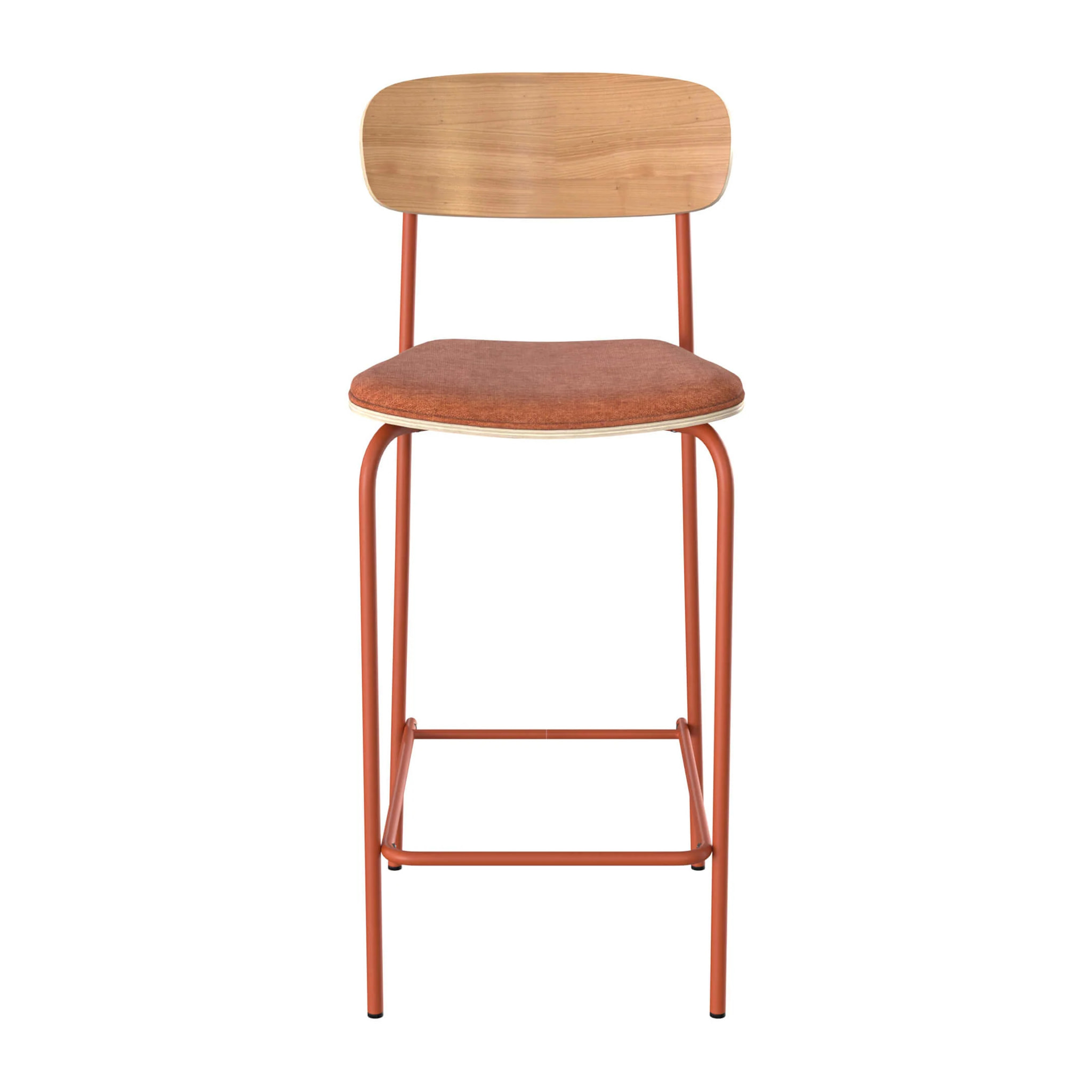 Lot de 2 chaises pour îlot central en tissu terracotta 65 cm - Alba