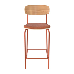 Lot de 2 chaises pour îlot central en tissu terracotta 65 cm - Alba